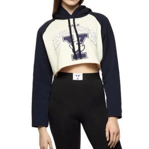 Zara Yale bulldogs cropped sweater hoodie